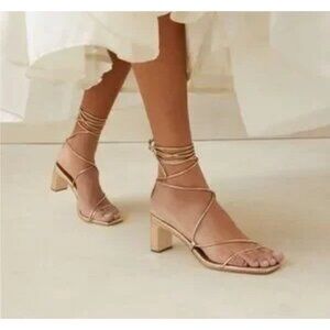 Loeffler Randall lace up heel sandals Size 8 B